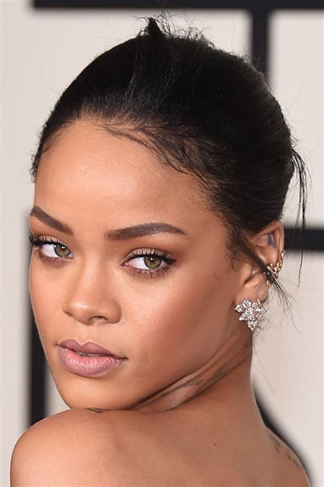 Rihanna Straight Updo Hairstyle Steal Her Style