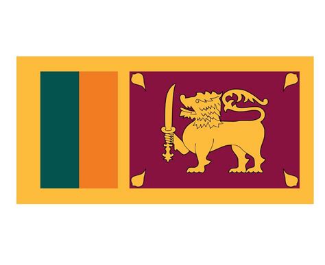 Sri Lanka Flag National Asia Emblem Symbol Icon Vector Illustration