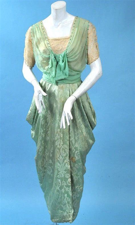 Ca 1914 Hobble Skirt Evening Dress Vintage Gowns Historical