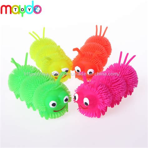 tpr light up puffer ball flashing caterpillar soft plastic toy china puffer ball and toys price