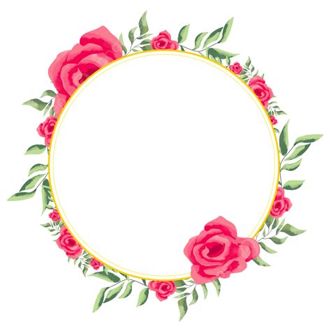 Wedding Greeting Cards Hd Transparent Floral Frame Round Shape For