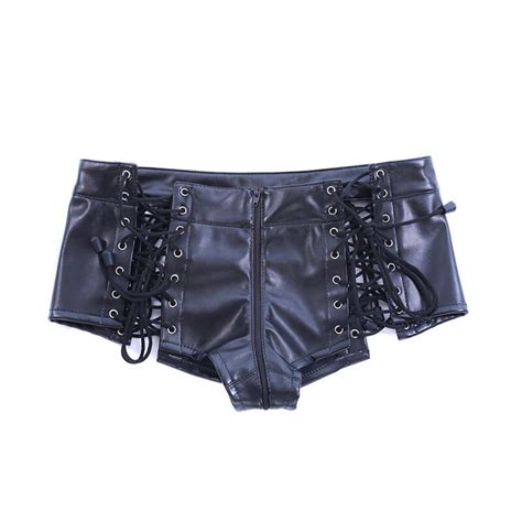 Fetish Slave Spanking Skirt Pu Leather Open Hip Bondage Sexy Lace Up Erotic Pants Sandm Adult Game