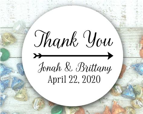 Personalized Thank You Stickers For Wedding Shower Or Party Etsy