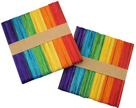 100 Lollipop Sticks Coloured Craft Supploies Uk Kitchen