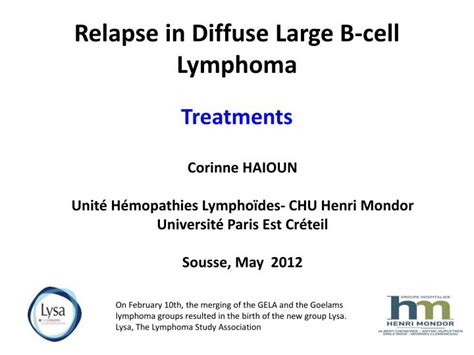 Ppt Relapse In Diffuse Large B Cell Lymphoma Treatments Powerpoint