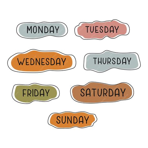Premium Vector Handwritten Days Of The Week Monday Tuesday Wednesday