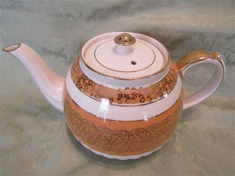 Vintage Sadler Teapot Made In Staffordshire England Tan Etsy