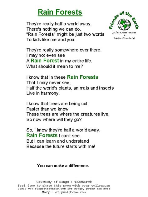 Rainforest Poem Poetry For Kids Rainforest Poems Rainforest Theme