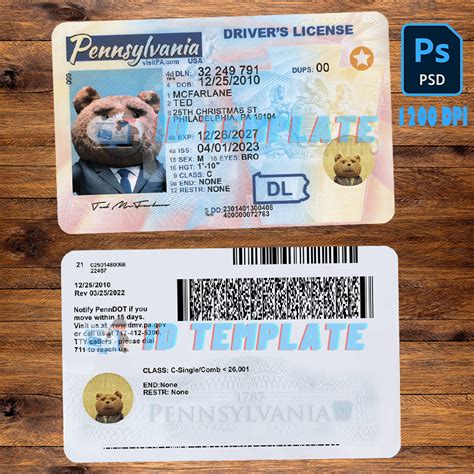 Pennsylvania Driving License New Psd Template 1200dpi Driving License