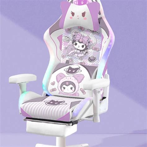 Hello Kitty Kuromi Gaming Chair Rbg Lights Home Anime Computer