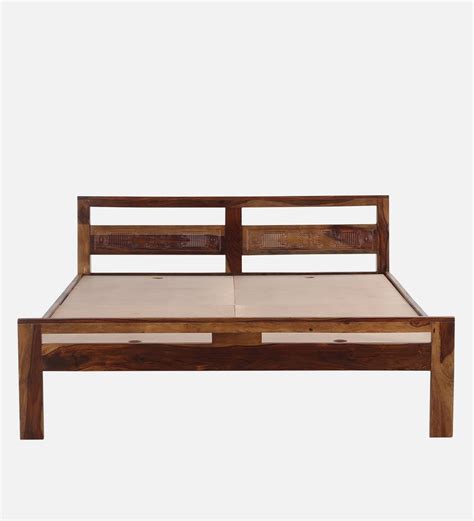 Buy Tianna Sheesham Wood Queen Size Bed In Provincial Teak Finish By Mudramark Online