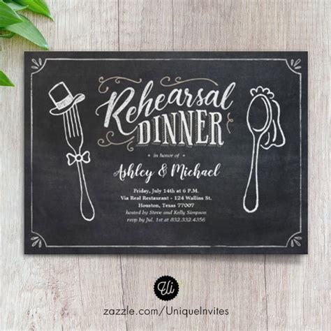 Having a party with a theme and need wording inspiration? Fun Rehearsal Dinner Invitations - Chalkboard | Zazzle.com ...