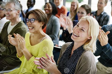 Audience Applaud Clapping Happiness Appreciation Training Concept Stock