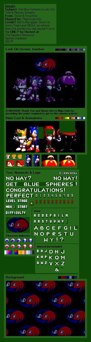 Sega Genesis 32x Sonic And Knuckles Get Blue Spheres Title Screen