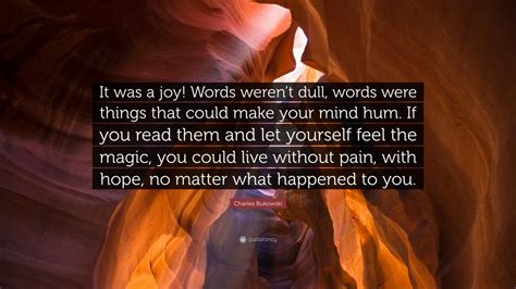 Charles Bukowski Quote It Was A Joy Words Werent Dull