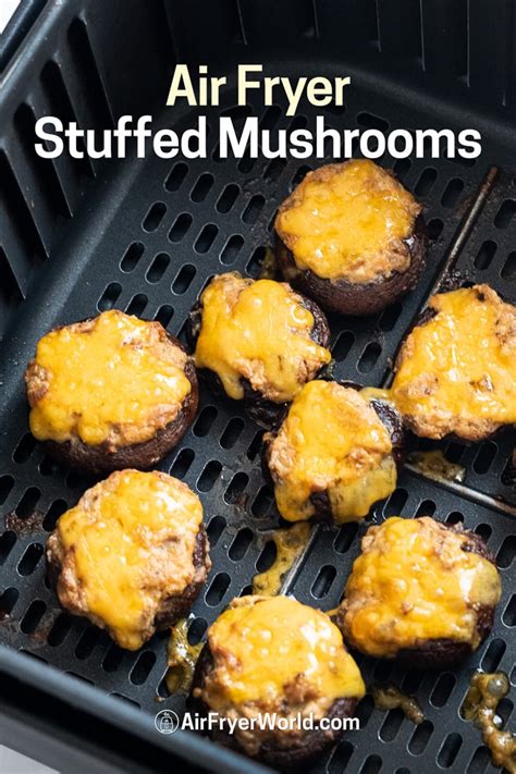 Air Fryer Stuffed Mushrooms Recipe EASY in MINUTES | Air Fryer World