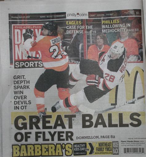 Philly Daily News back cover 04-30-12 :):) (With images) | Flyers hockey, Flyer, Philadelphia flyers