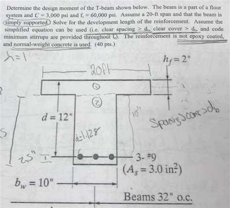 Solved Determine The Design Moment Of The T Beam Shown B