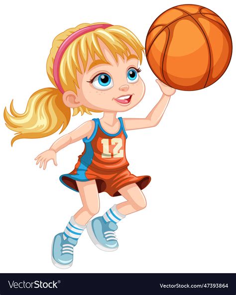 Cute Basketball Player Cartoon Character Vector Image