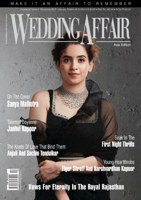 Sanya Malhotra Wedding Affair Magazine January 2019 Cover Photo India