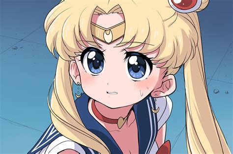 Safebooru Girl Bangs Bishoujo Senshi Sailor Moon Blonde Hair Blue Eyes Blue Sailor Collar
