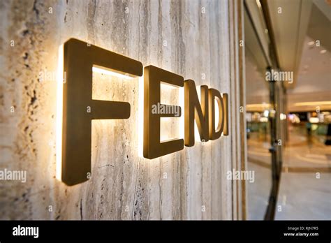 Hong Kong January 26 2016 Fendi Logo On The Wall At Elements