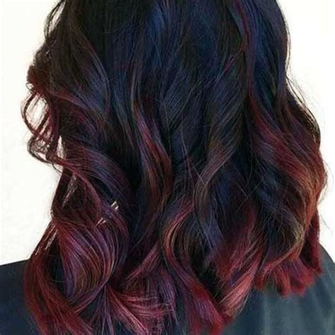 Black hair with peekaboo highlights. Fall in Love with these 50 Auburn Hair Color Shades | Hair ...