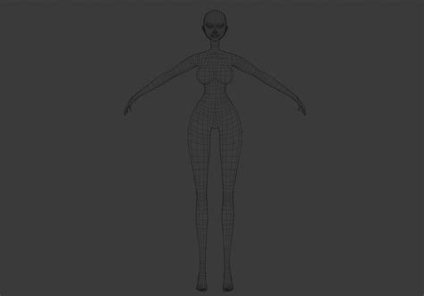 curvy female body 3d model by nickianimations