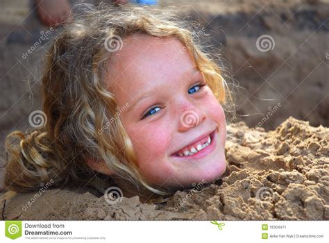 Little Girl Playing In Sandpit Stock Image Image Of