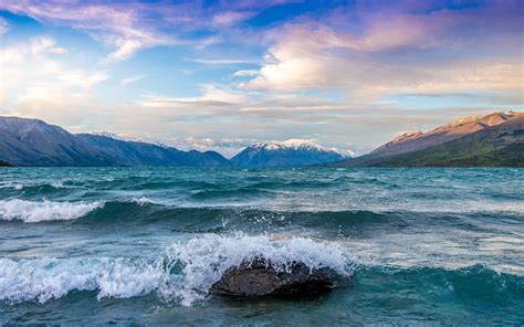 Download 3840x2400 New Zealand Lake Ohau Waves Ripples Scenery