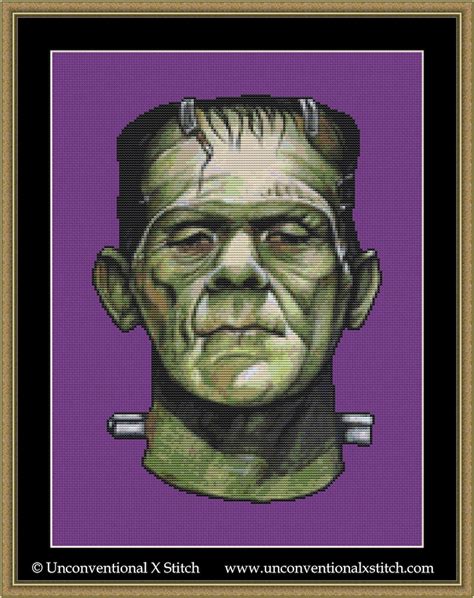 Frankenstein Cross Stitch Pattern Art By Valentina Ghirardi Etsy