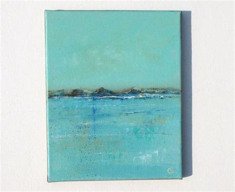 Abstract Beach Painting Aqua Turquoise Teal Beach Original Etsy