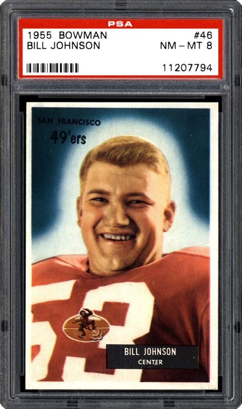 Auction Prices Realized Football Cards 1955 Bowman Bill Johnson