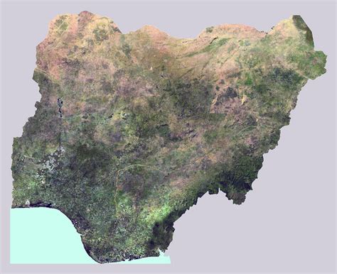 Large Satellite Map Of Nigeria Nigeria Africa Mapsland Maps Of