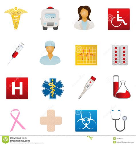 Medische En Gezondheidszorgpictogrammen Vector Illustratie