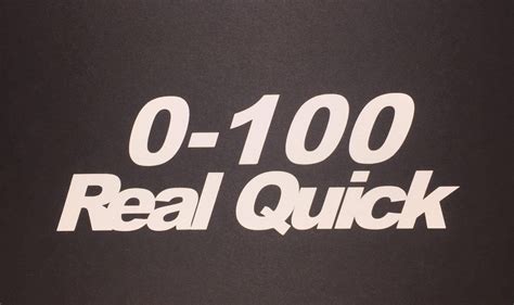 0 To 100 Real Quick Sticker Vinyl Decal Autox Etsy