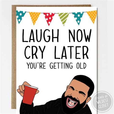 Funny Laugh Now Happy Birthday Card Card For Birthday Card Etsy