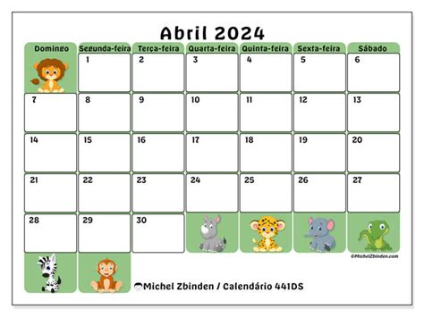 Calendário De Abril De 2024 Para Imprimir “441ds” Michel Zbinden Br