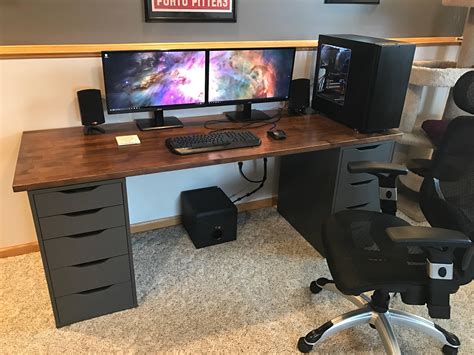 Custom home and office desks by woodmaster custom cabinets provide maximum storage and organization. New IKEA desk and second monitor : battlestations