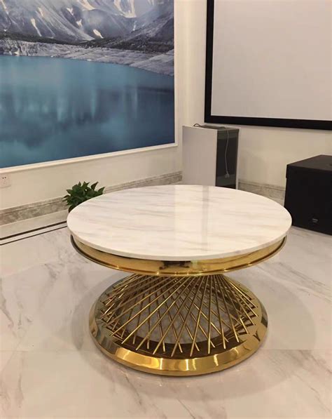 Italian Style Modern Marble Coffee Table Large Round Luxury Living