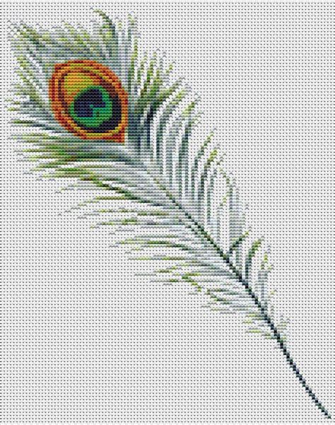 peacock feather cross stitch pattern pdf peacock cross stitch chart embroidery ch… fleurs au