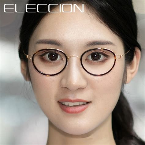buy eleccion ultralight titanium and acetate korean round glasses frame women