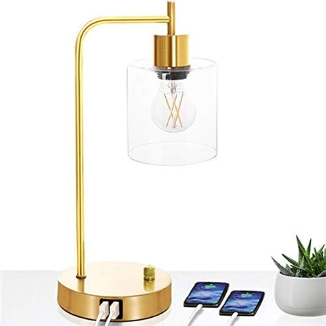 Gold Industrial Table Lamp With 2 Usb Charging Ports Elizabeth Vintage