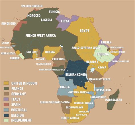 A Map Of Colonial Africa Just Before The Outbreak Of World War I