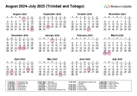 Printable Calendar 2024 For Trinidad And Tobago Pdf