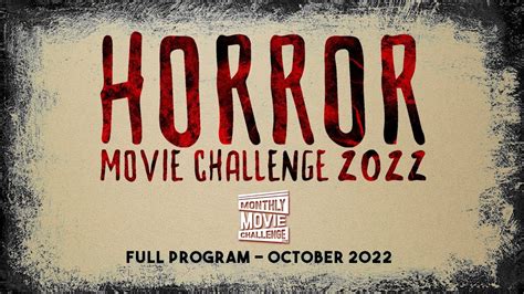 Horror 2022 Movie Challenge Program Youtube