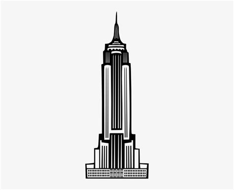 Empire State Building Simple Drawing Free Transparent Png Download