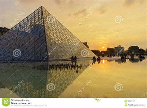 The Louvre Palace And The Pyramid Editorial Stock Photo Image Of