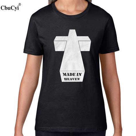 Catholic Christian Tee Shirt Femme Made In Heaven Graphic Tees Women T