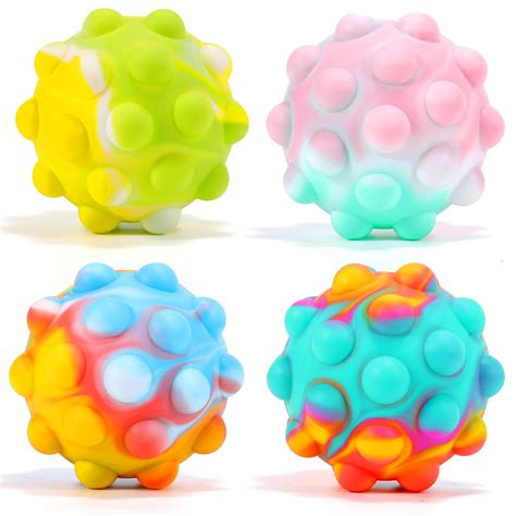 Buy Figoal 4 Pcs Pop Stress Balls Fidget Toy 3d Anti Pressure Squeeze Pop Ball Autism Special
